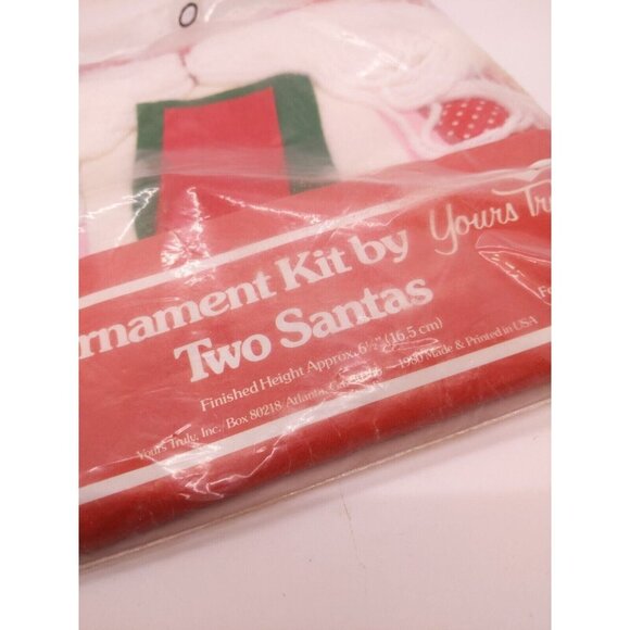 vtg 80s 1980 Yours Truly Ornament Kit Two Santas #2833 Christmas - Picture 5 of 5